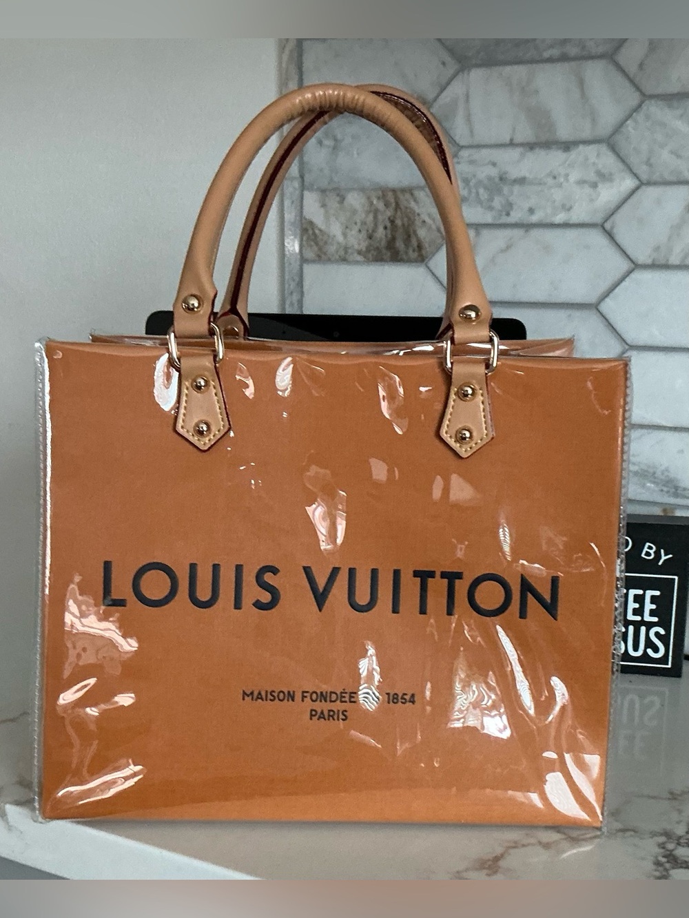Louis Vuitton Paper Shopping Bag with PVC Protector - Picture 2 of 5